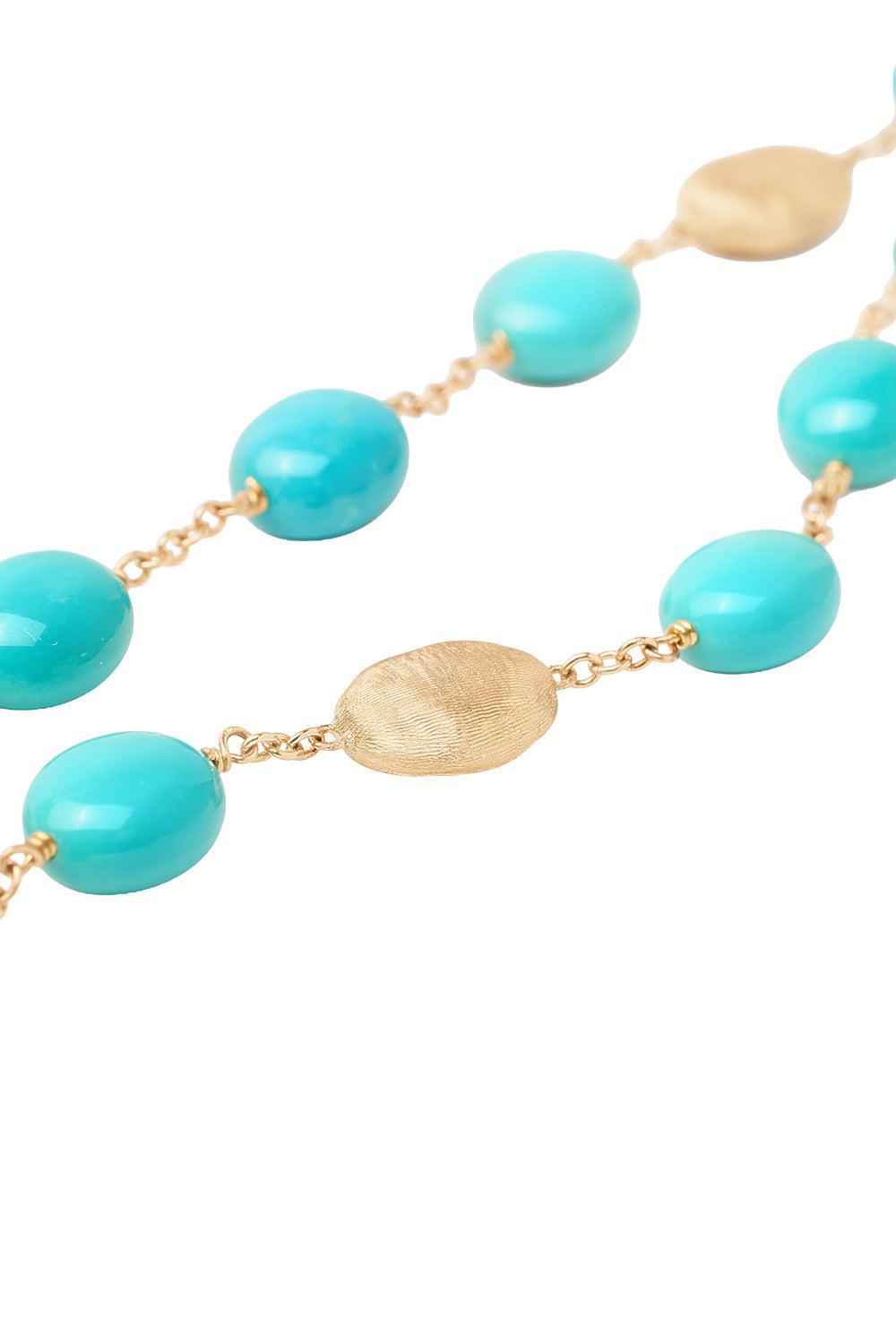 Turquoise Siviglia Necklace-YELLOW GOLD-16.5-JEWELRYFINE JEWELNECKLACE O-MARCO BICEGO