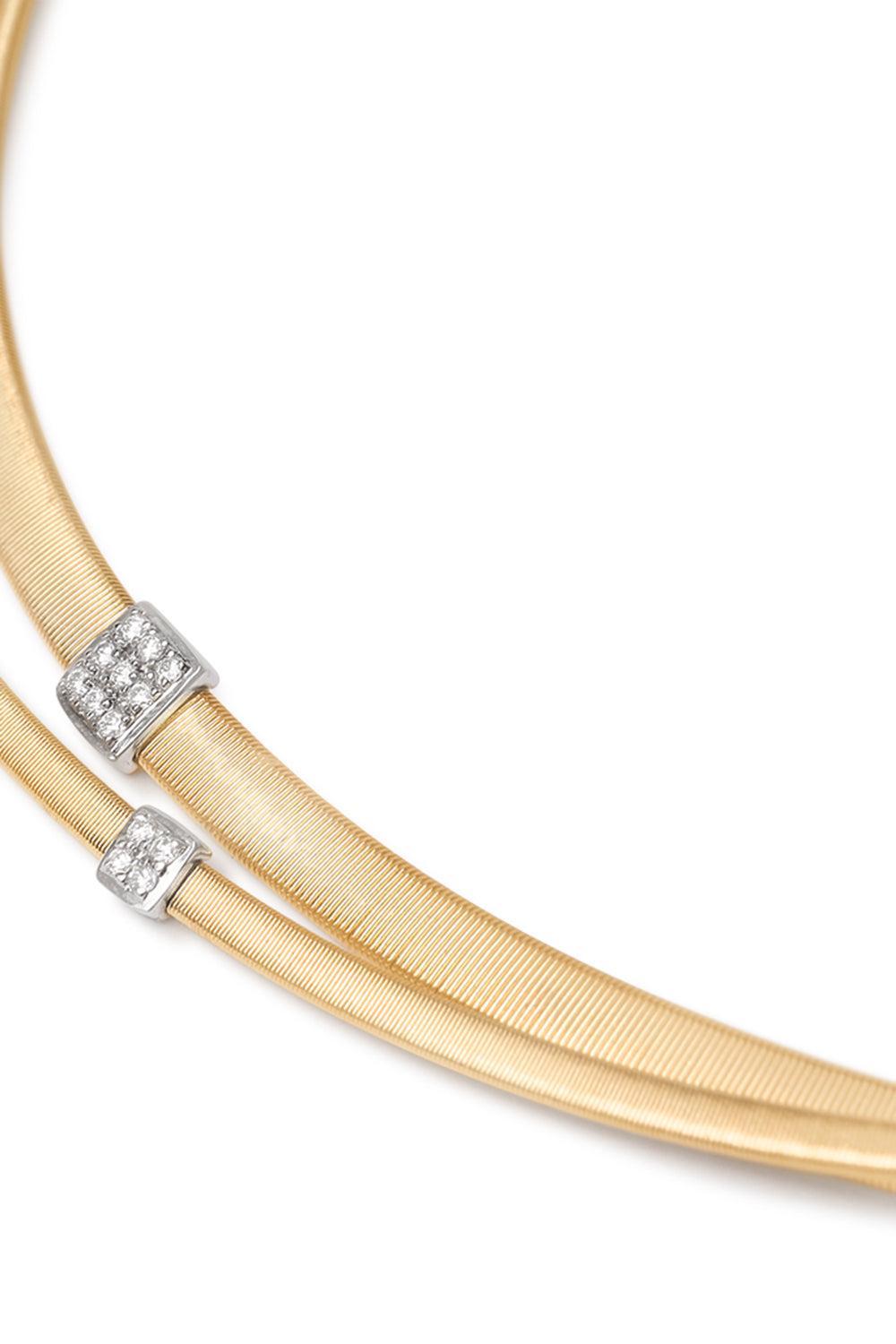 Two Strand Diamond Masai Necklace-YELLOW GOLD-16.5-JEWELRYFINE JEWELNECKLACE O-MARCO BICEGO