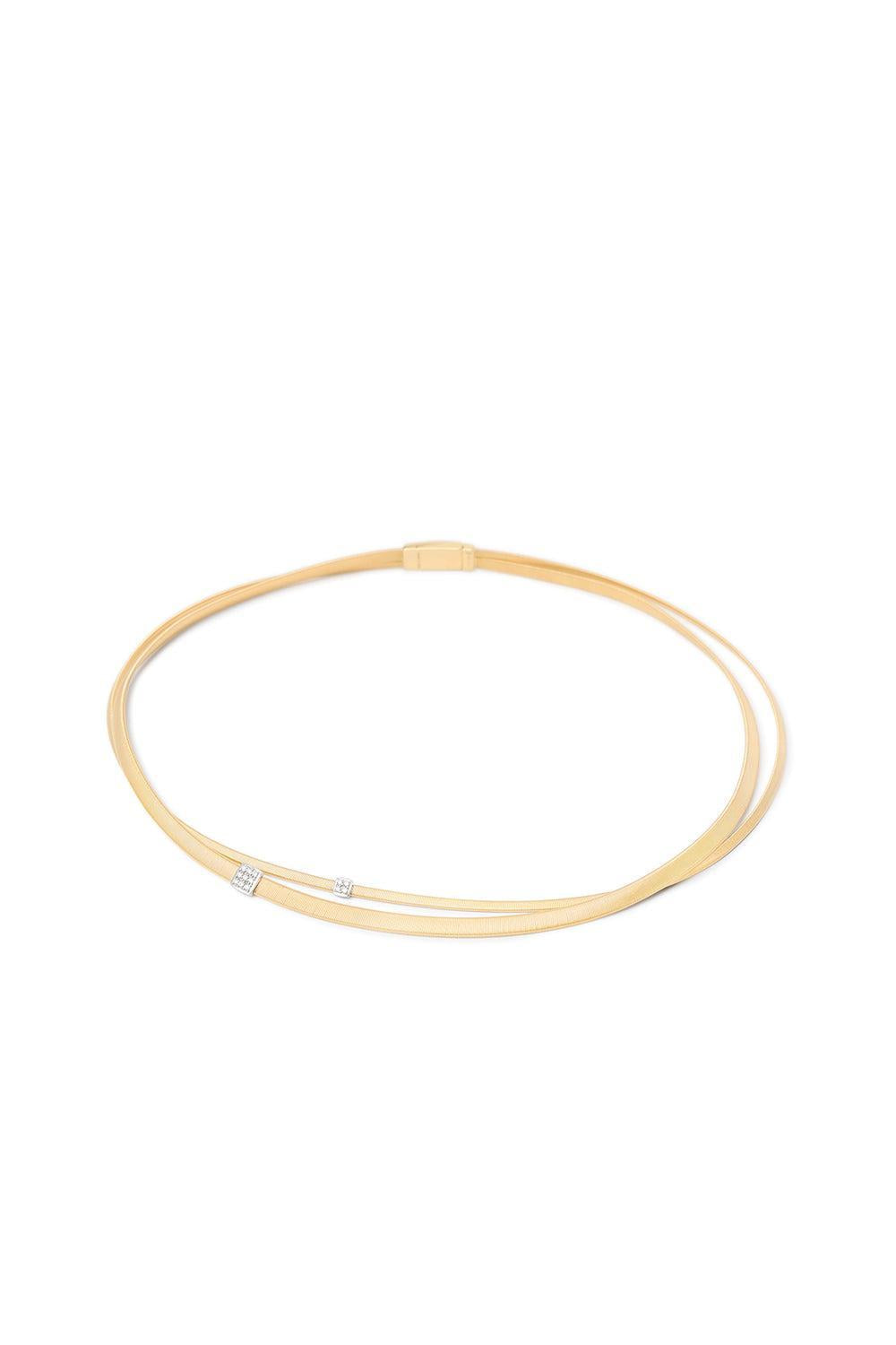 Two Strand Diamond Masai Necklace-YELLOW GOLD-16.5-JEWELRYFINE JEWELNECKLACE O-MARCO BICEGO