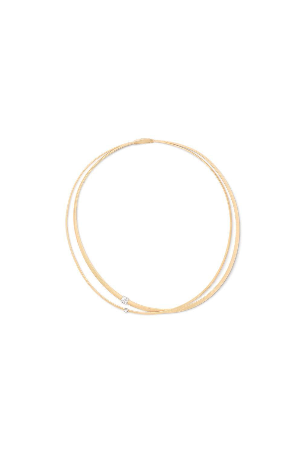 Two Strand Diamond Masai Necklace-YELLOW GOLD-16.5-JEWELRYFINE JEWELNECKLACE O-MARCO BICEGO