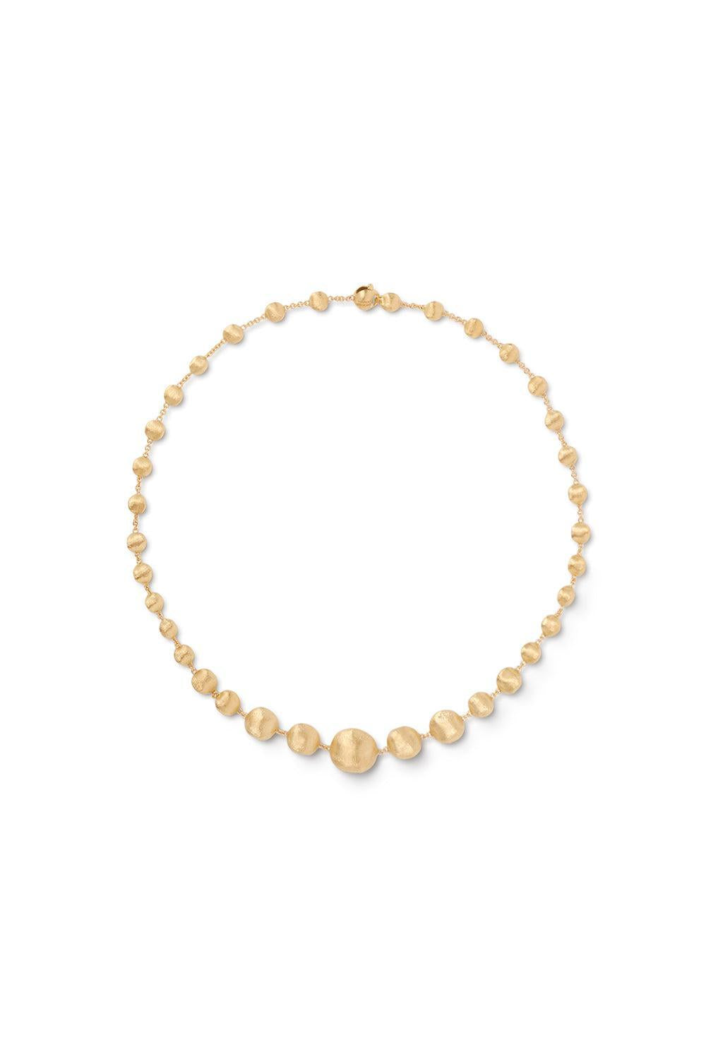 Africa Gold Beaded Necklace-YELLOW GOLD-17-JEWELRYFINE JEWELNECKLACE O-MARCO BICEGO