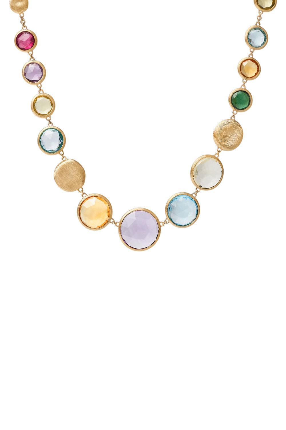 Jaipur Mixed Gemstone Graduated Necklace-YELLOW GOLD-17-JEWELRYFINE JEWELNECKLACE O-MARCO BICEGO