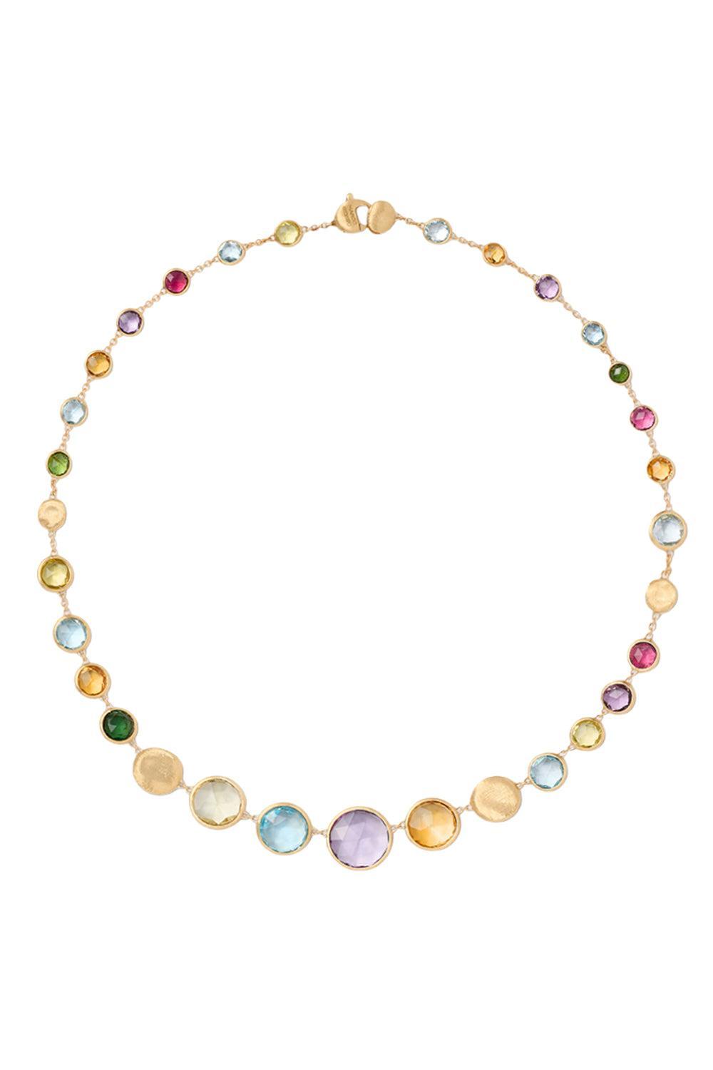 Jaipur Mixed Gemstone Graduated Necklace-YELLOW GOLD-17-JEWELRYFINE JEWELNECKLACE O-MARCO BICEGO