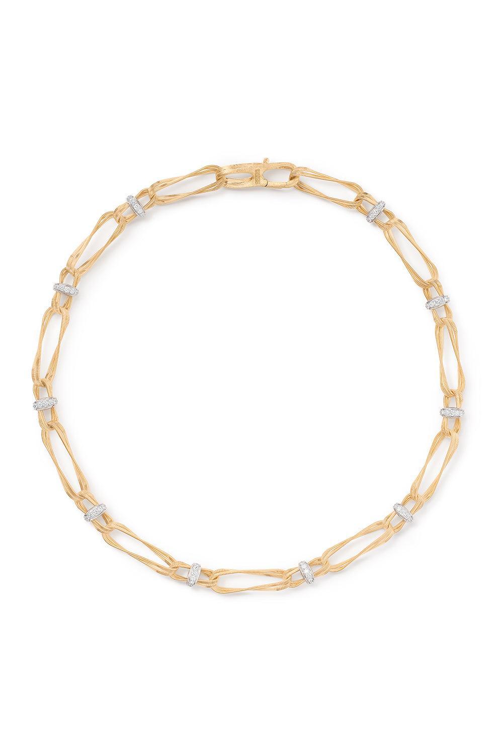 Marrakech Onde Twisted Double Coil Link Diamond Necklace-YELLOW GOLD-17.75-JEWELRYFINE JEWELNECKLACE O-MARCO BICEGO