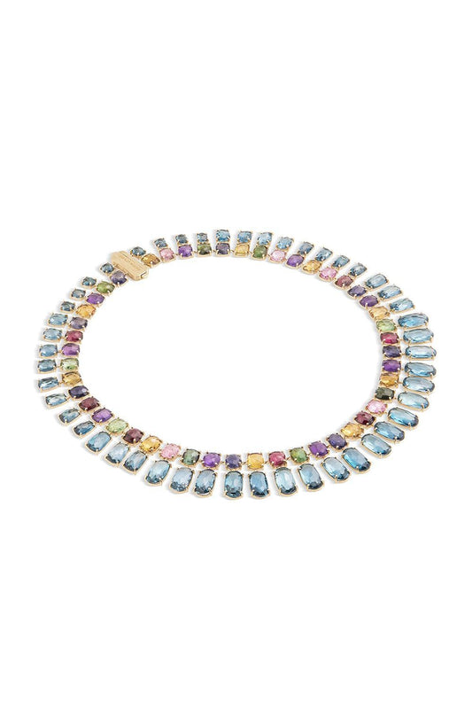 Murano Statement Gemstone Collar Necklace-YELLOW GOLD-18-JEWELRYFINE JEWELNECKLACE O-MARCO BICEGO