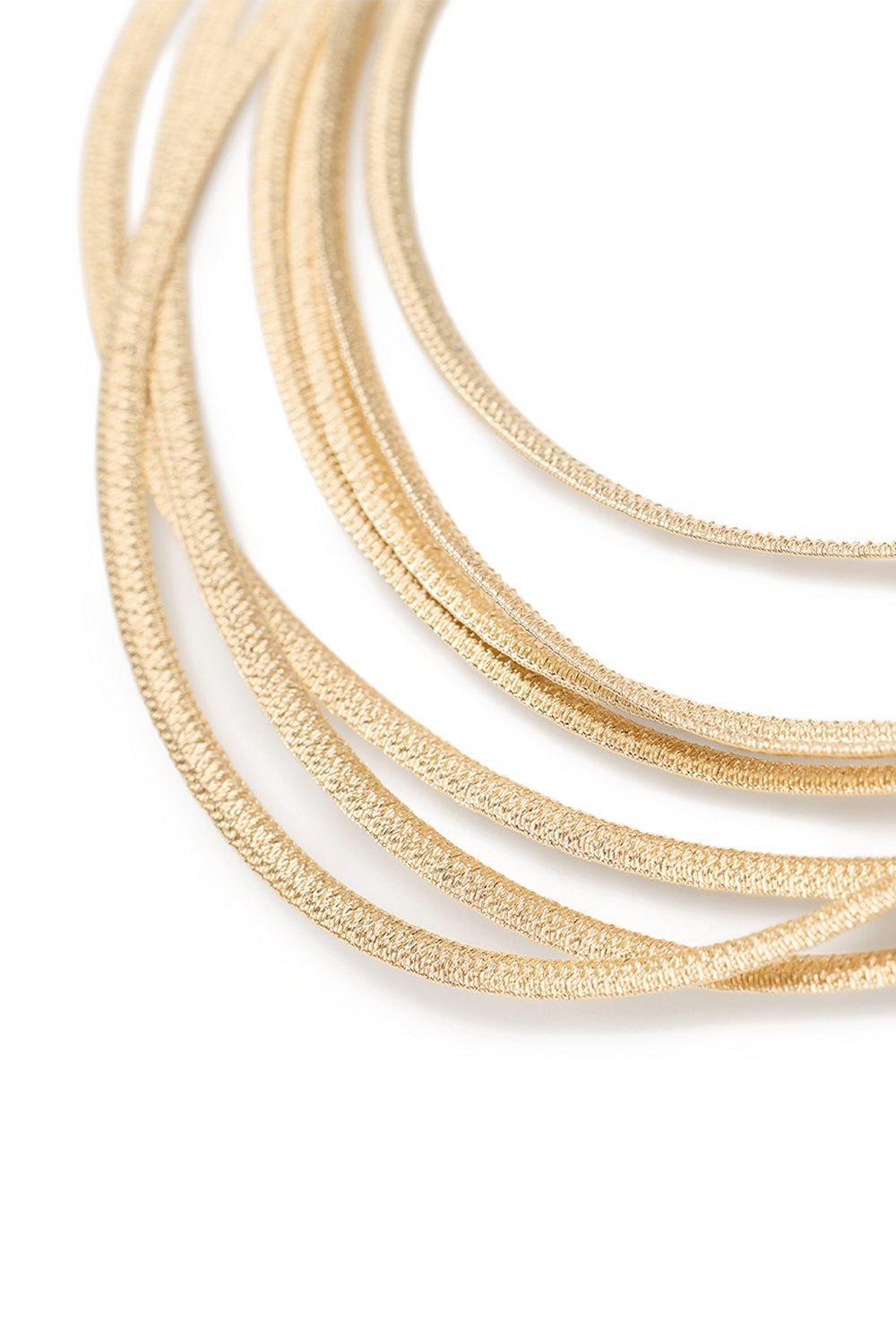 MARCO BICEGO-7-Strand Woven Cairo Necklace-YELLOW GOLD