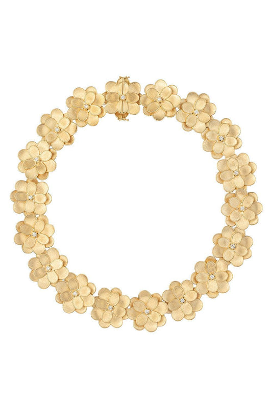 Diamond Flower Petali Necklace-YELLOW GOLD-JEWELRYFINE JEWELNECKLACE O-MARCO BICEGO