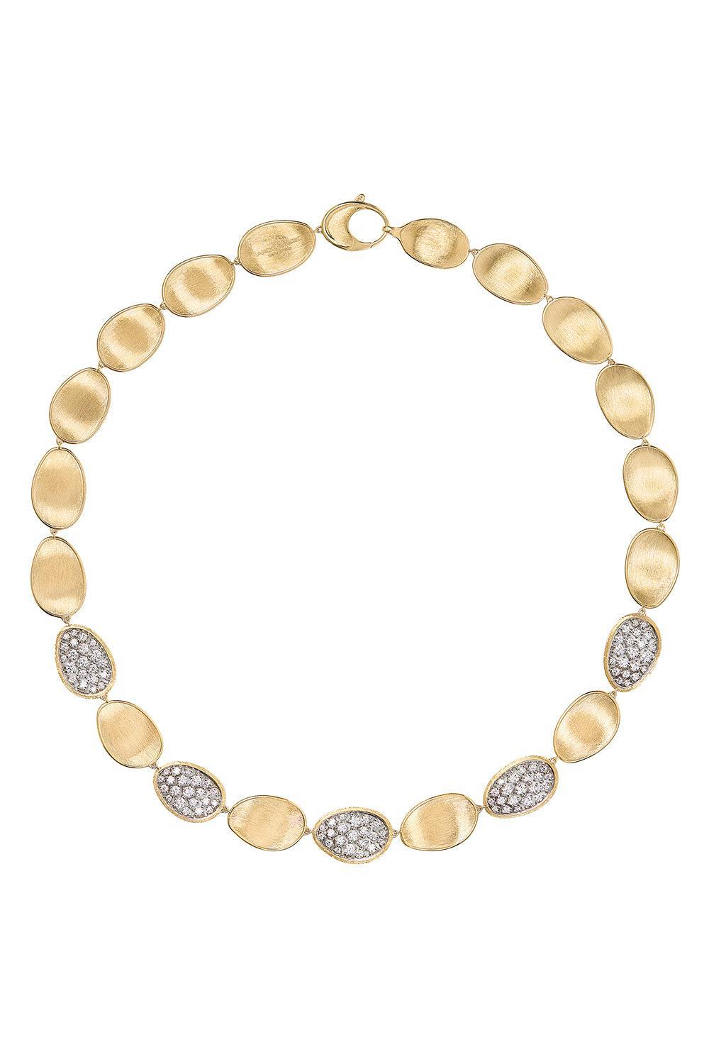 Diamond Lunaria Alternating Petal Necklace-YELLOW GOLD-JEWELRYFINE JEWELNECKLACE O-MARCO BICEGO