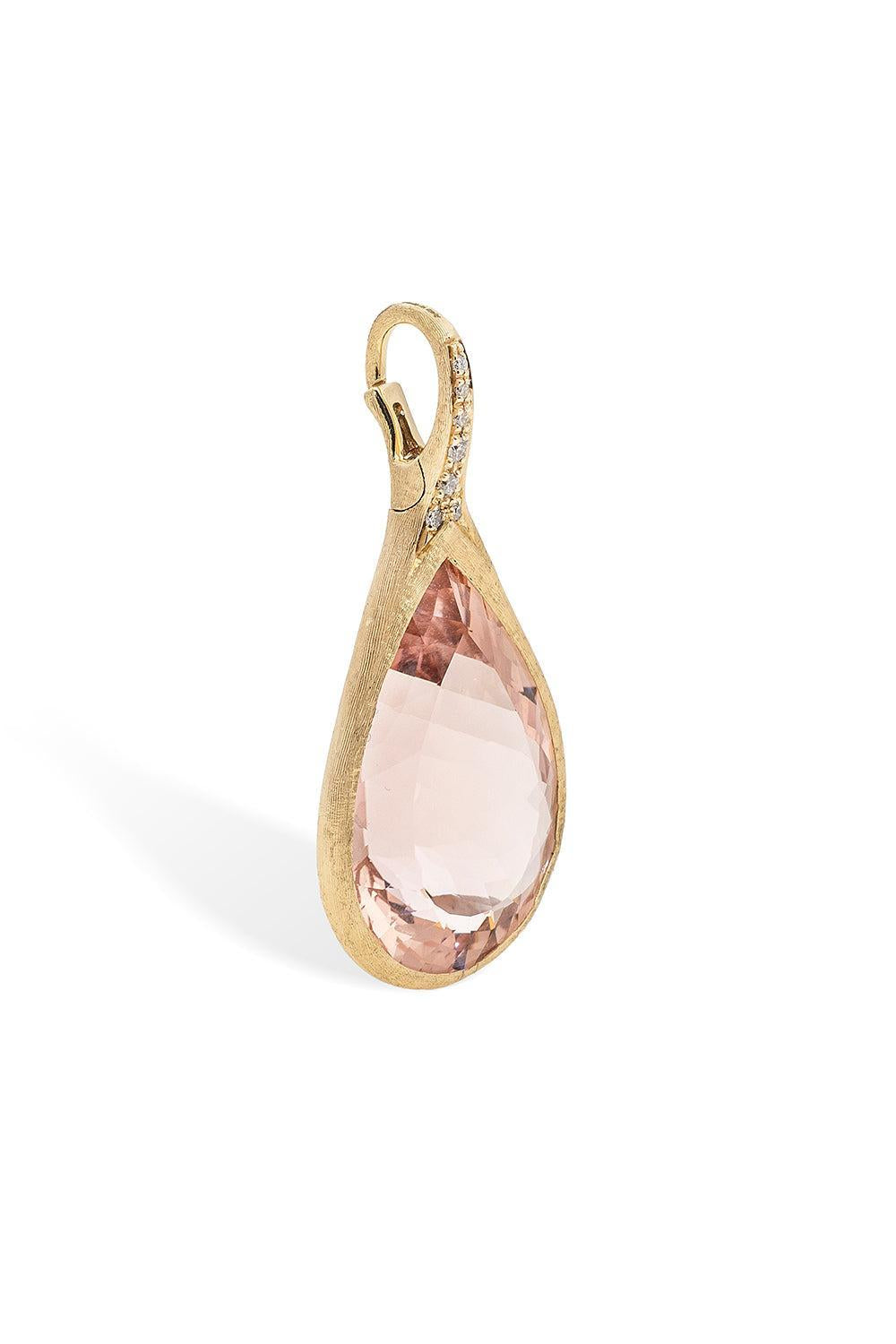 Morganite Unico Pendant-YELLOW GOLD-JEWELRYFINE JEWELPENDANT-MARCO BICEGO