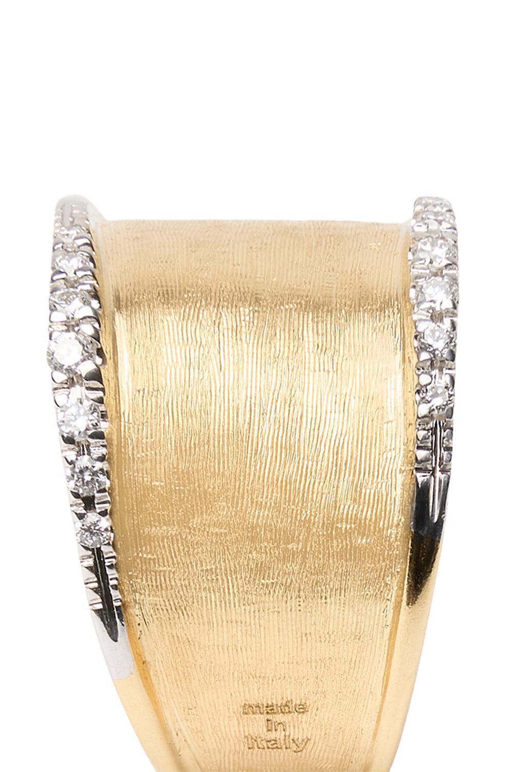 Diamond Lunaria Border Band Ring-YELLOW GOLD-7-JEWELRYFINE JEWELRING-MARCO BICEGO