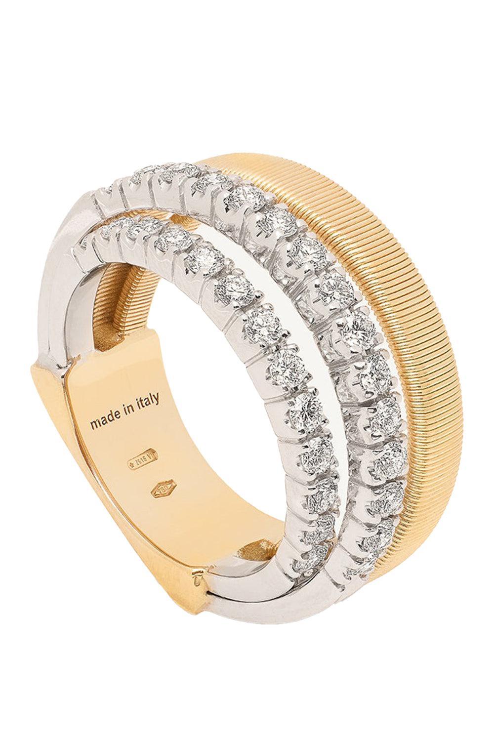 Four Strand Two Row Diamond Coil Masai Ring-YELLOW GOLD-7-JEWELRYFINE JEWELRING-MARCO BICEGO