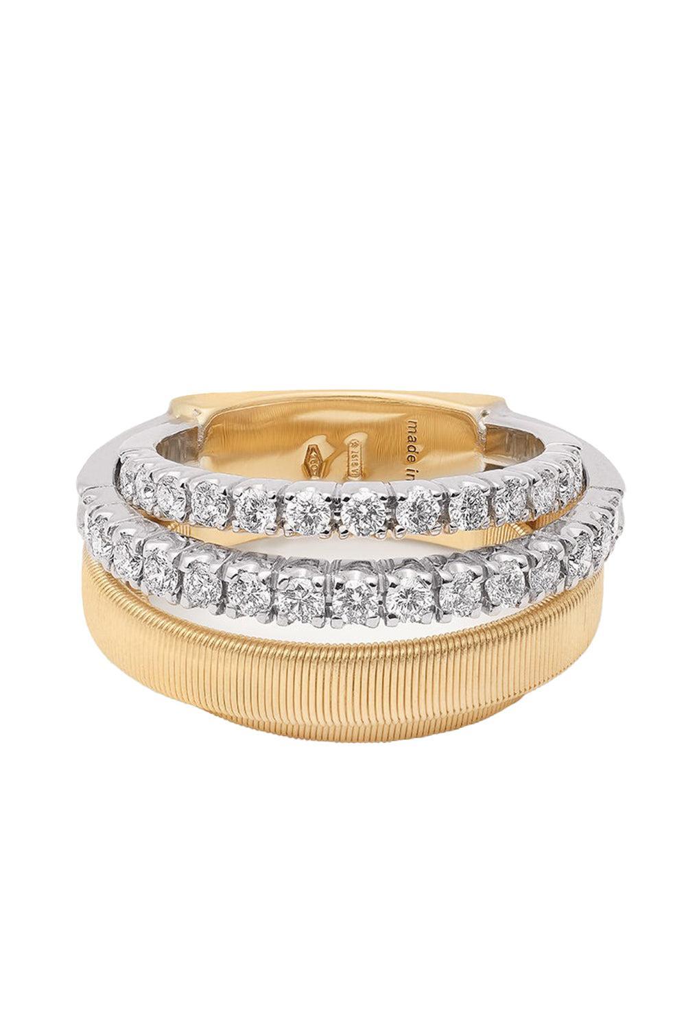 Four Strand Two Row Diamond Coil Masai Ring-YELLOW GOLD-7-JEWELRYFINE JEWELRING-MARCO BICEGO