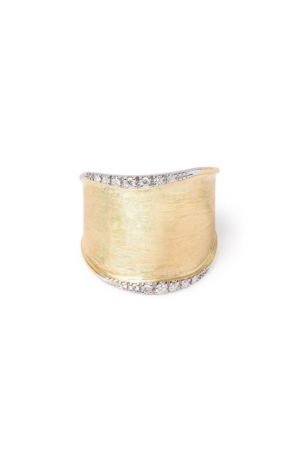 Large Diamond Lunaria Band Ring-YELLOW GOLD-7-JEWELRYFINE JEWELRING-MARCO BICEGO