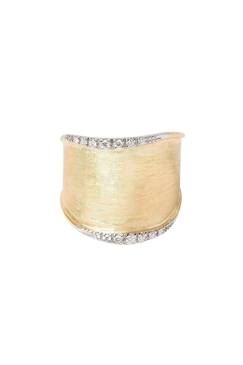 Large Diamond Lunaria Band Ring-YELLOW GOLD-7-JEWELRYFINE JEWELRING-MARCO BICEGO