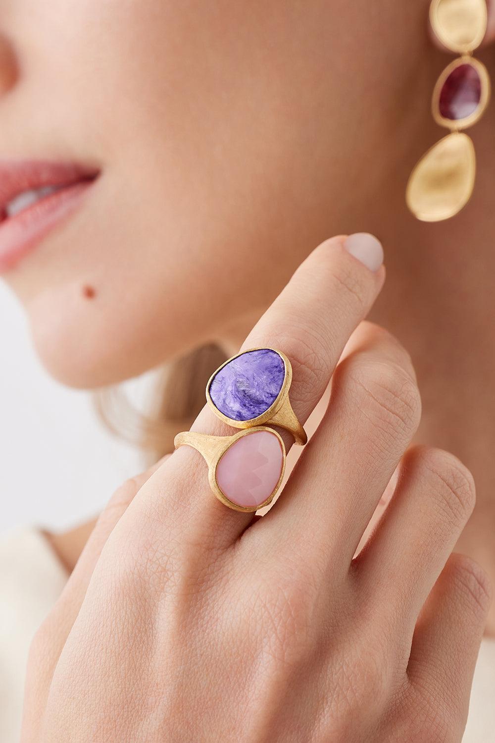 Lunaria Charoite Ring-YELLOW GOLD-7-JEWELRYFINE JEWELRING-MARCO BICEGO