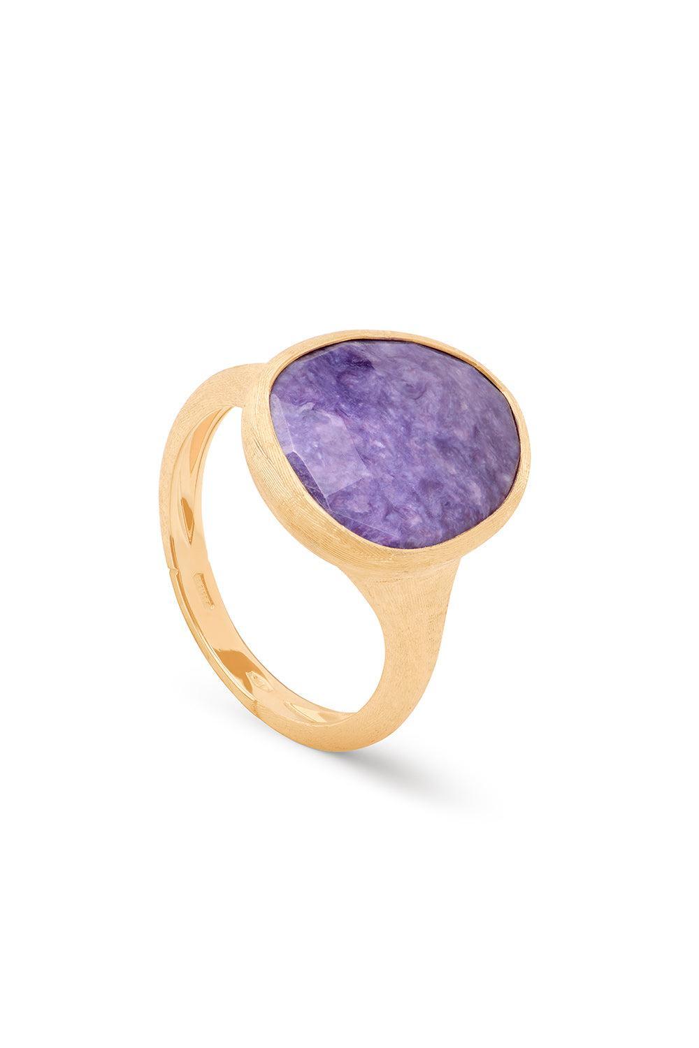 Lunaria Charoite Ring-YELLOW GOLD-7-JEWELRYFINE JEWELRING-MARCO BICEGO