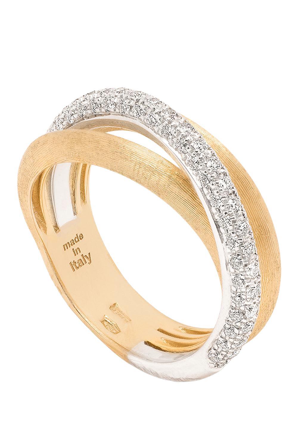 Three Strand Diamond Jaipur Ring-YELLOW GOLD-7-JEWELRYFINE JEWELRING-MARCO BICEGO