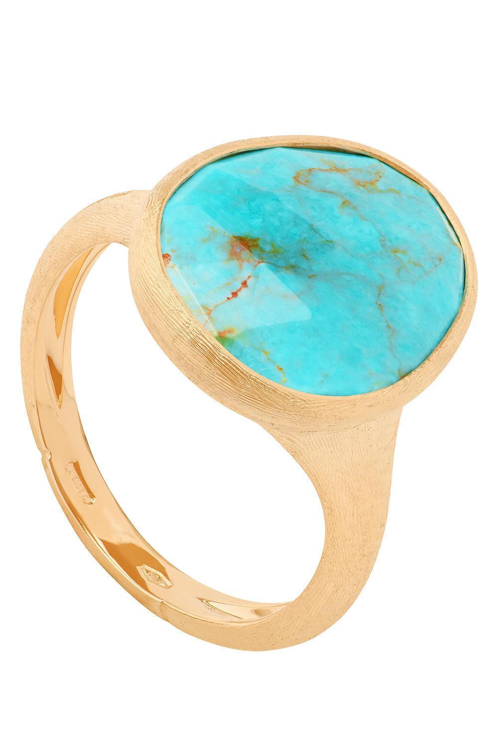 Turquoise Lunaria Petal Ring-YELLOW GOLD-7-JEWELRYFINE JEWELRING-MARCO BICEGO
