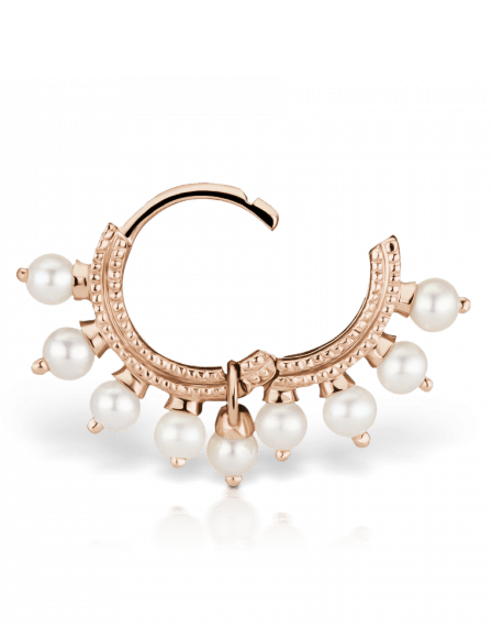 MARIA TASH-6.5mm Pearl Coronet Earring - Rose Gold-ROSE GOLD