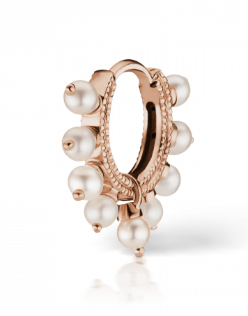 MARIA TASH-6.5mm Pearl Coronet Earring - Rose Gold-ROSE GOLD