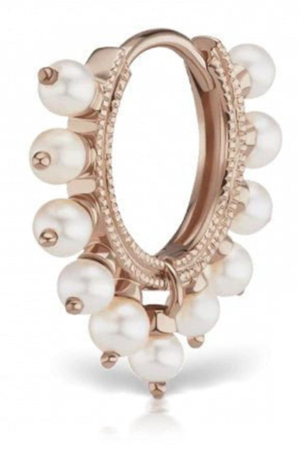 MARIA TASH-8mm Pearl Coronet Earring - Rose Gold-ROSE GOLD