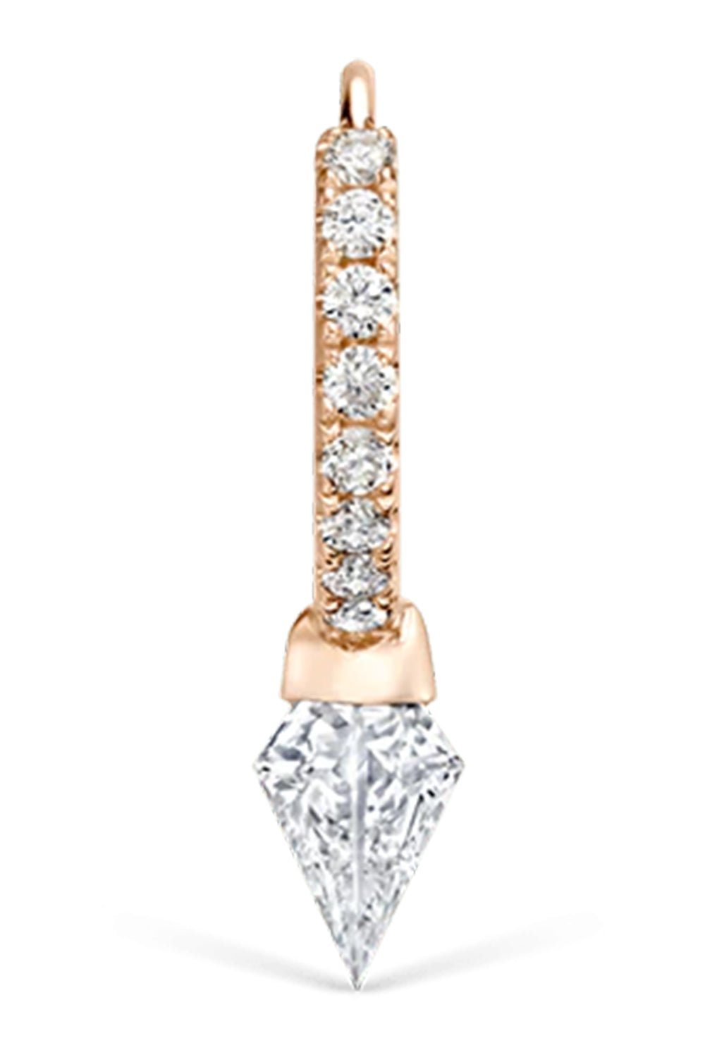 MARIA TASH-Rose Gold 6.5mm Short Diamond Spike Hoop-ROSE GOLD