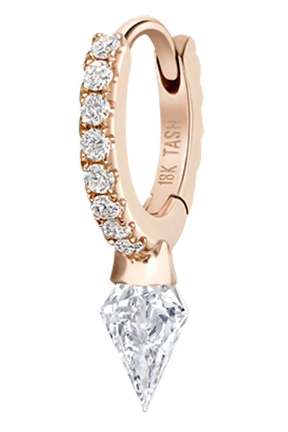 MARIA TASH-Rose Gold 6.5mm Short Diamond Spike Hoop-ROSE GOLD
