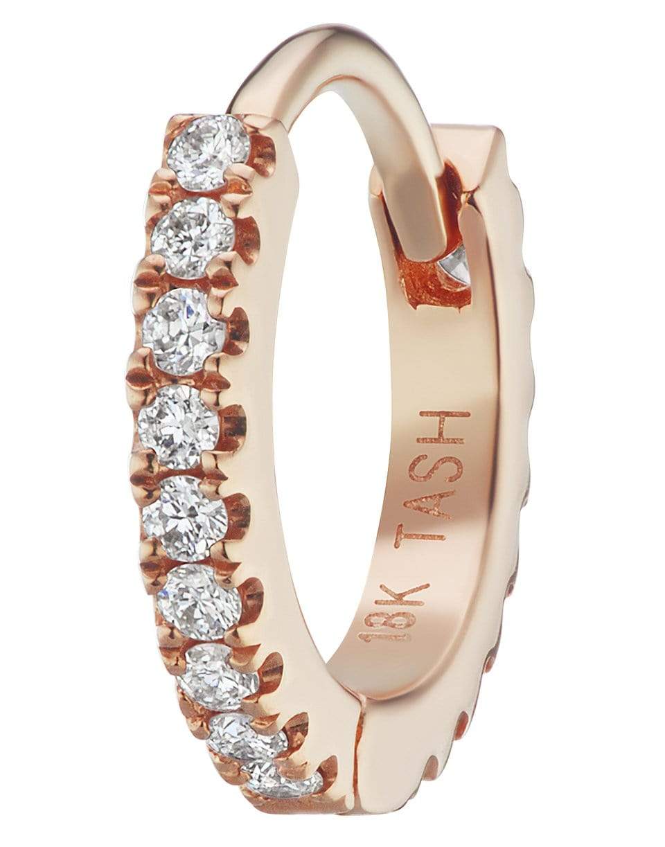 MARIA TASH-Single 6.5MM Rose Gold Diamond Eternity Earring-ROSE GOLD
