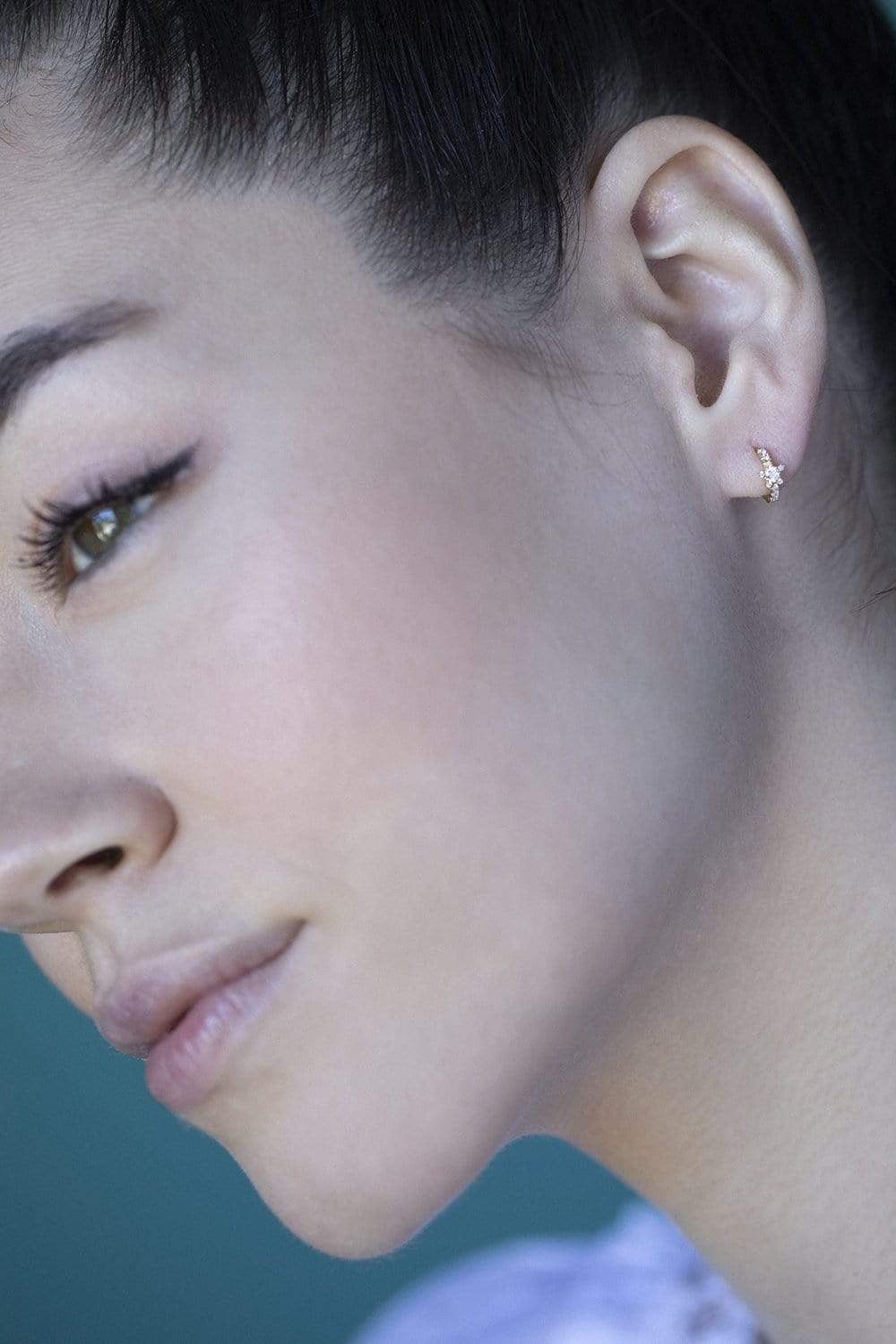 MARIA TASH-Single 8MM Rose Gold Diamond Star Eternity Earring-ROSE GOLD