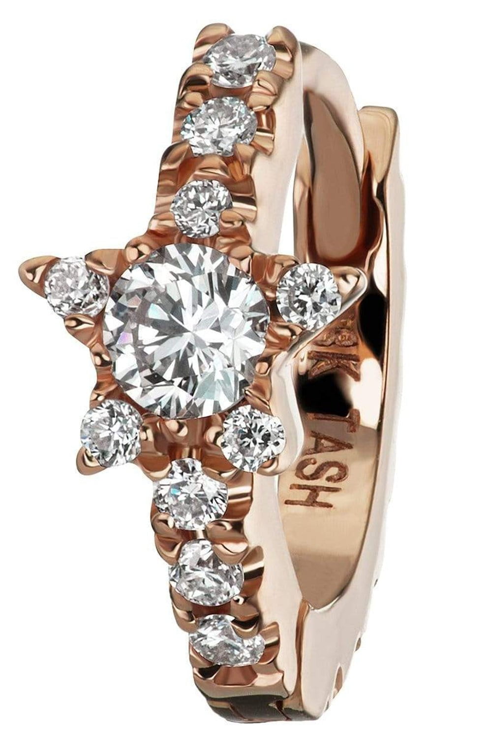 MARIA TASH-Single 8MM Rose Gold Diamond Star Eternity Earring-ROSE GOLD