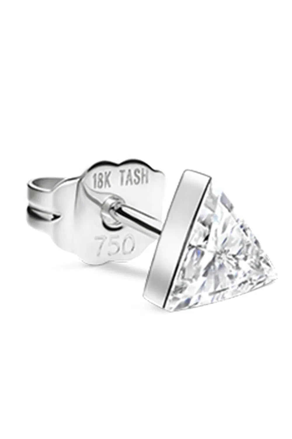 MARIA TASH-4mm Invisible Set Triangle Diamond - White Gold-WHITE GOLD