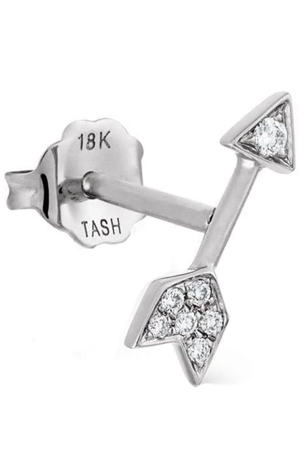 MARIA TASH-Diamond Arrow Earring - White Gold-WHITE GOLD