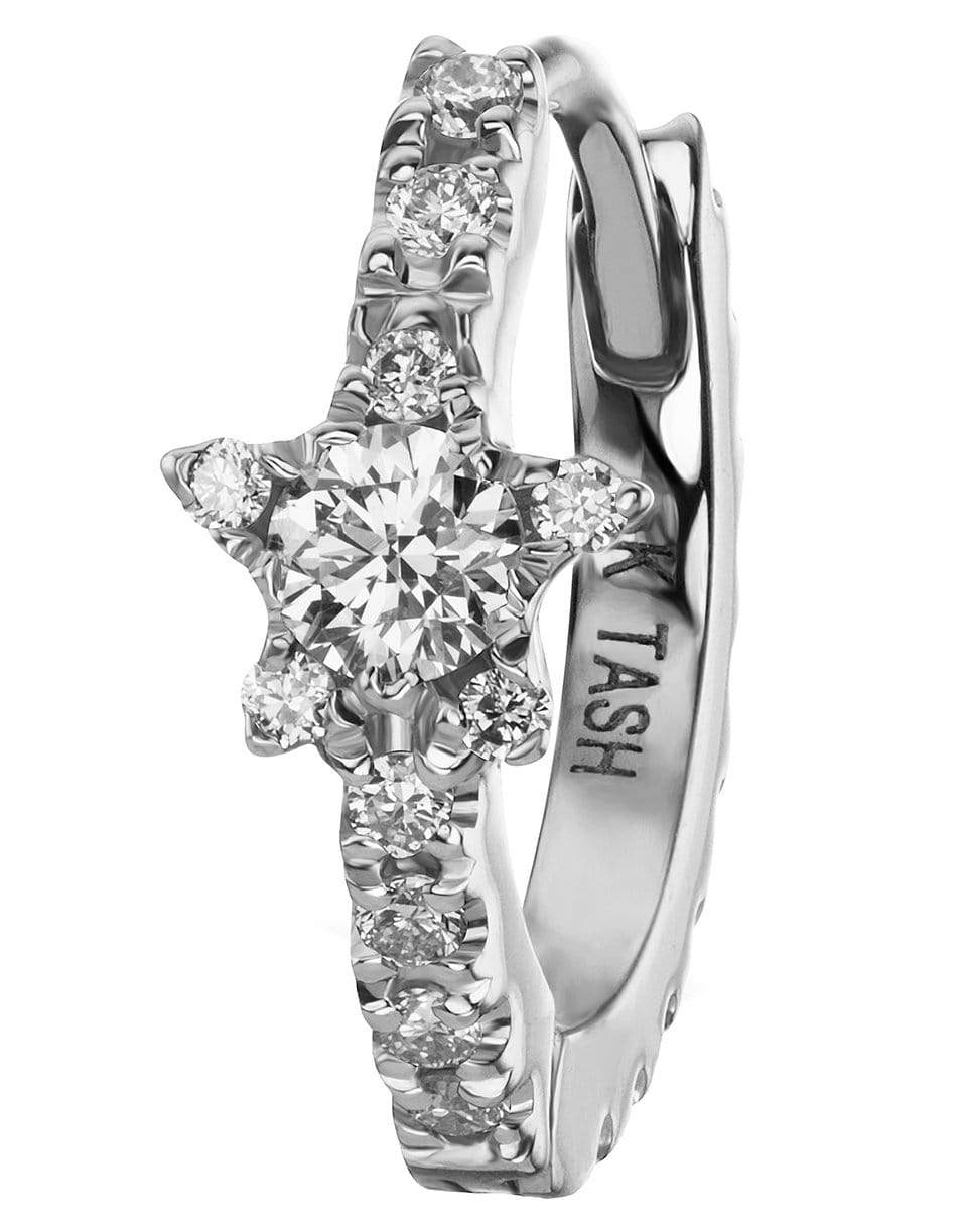 MARIA TASH-Single 6.5MM White Gold Diamond Star Eternity Earring-WHITE GOLD