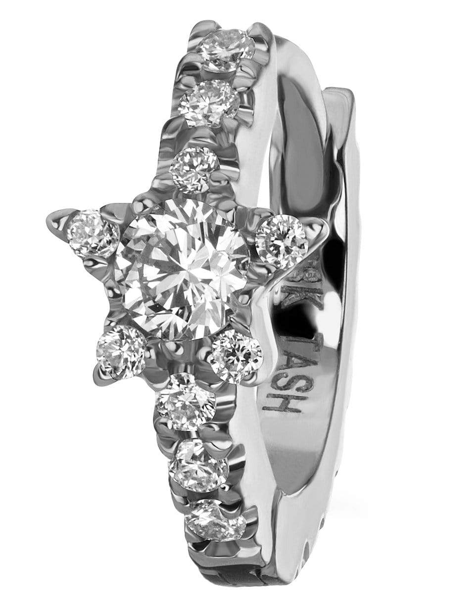 MARIA TASH-Single 8MM White Gold Diamond Star Eternity Earring-WHITE GOLD
