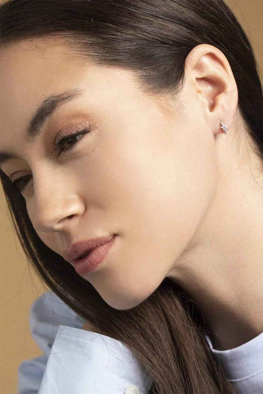 MARIA TASH-White Gold 6.5mm Diamond Star Single Eternity Earring-WHITE GOLD