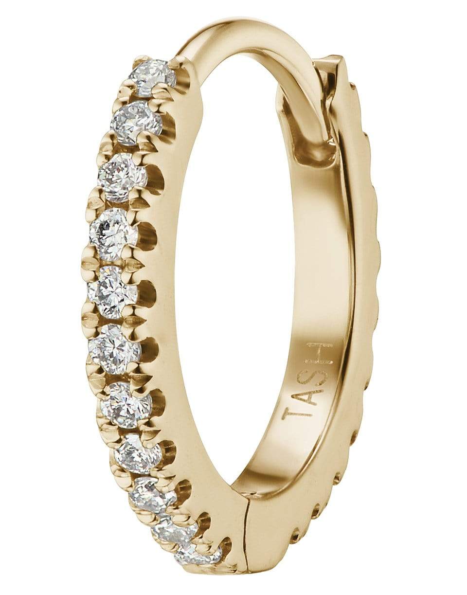 MARIA TASH-Single 6.5MM Yellow Gold Diamond Eternity Earring-YELLOW GOLD