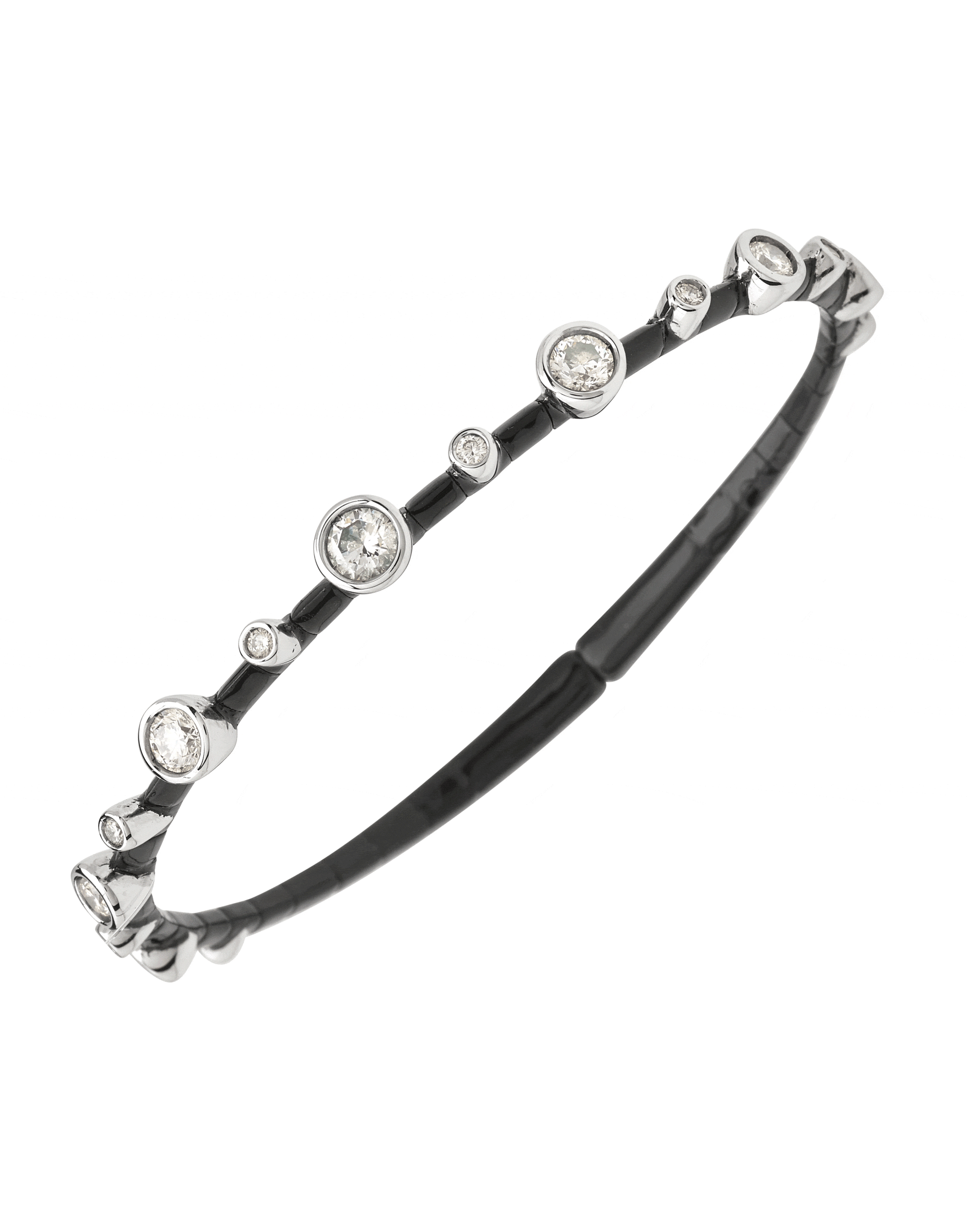 MARIANI-Elettra Bezel Diamond Bracelet-WHITE GOLD