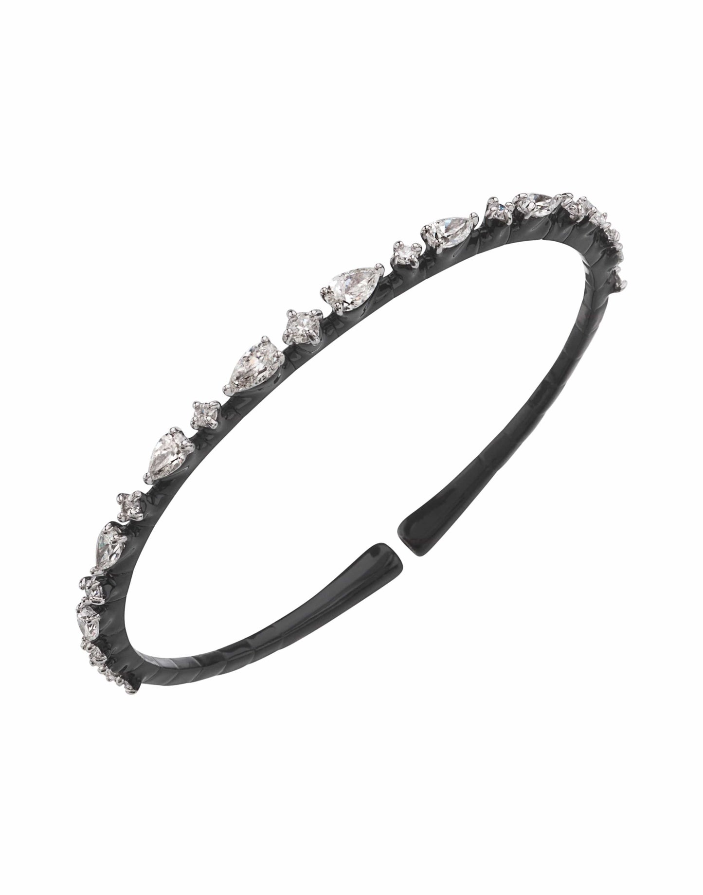 MARIANI-Phantom Black Diamond Bracelet-WHITE GOLD