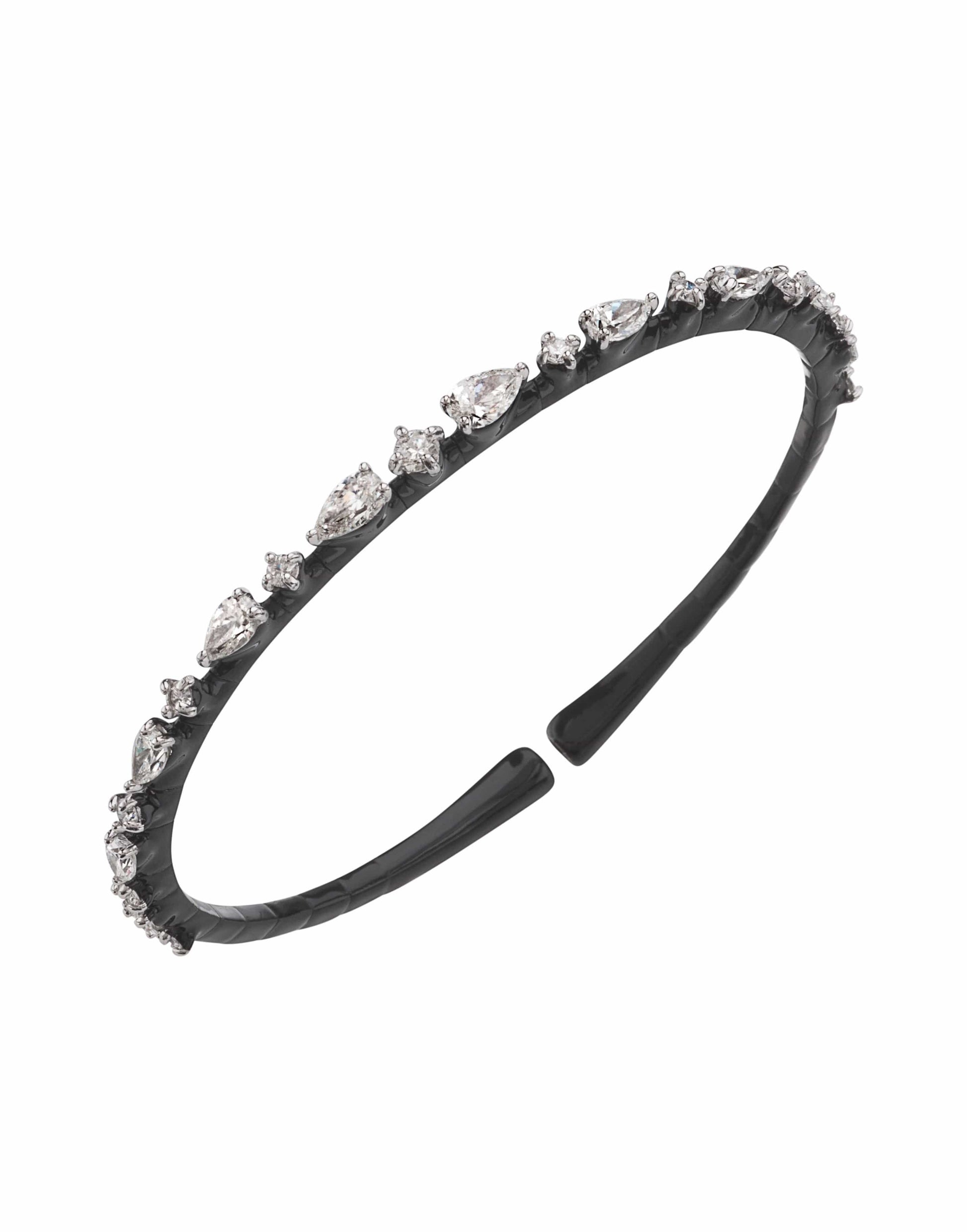 MARIANI-Phantom Black Diamond Bracelet-WHITE GOLD