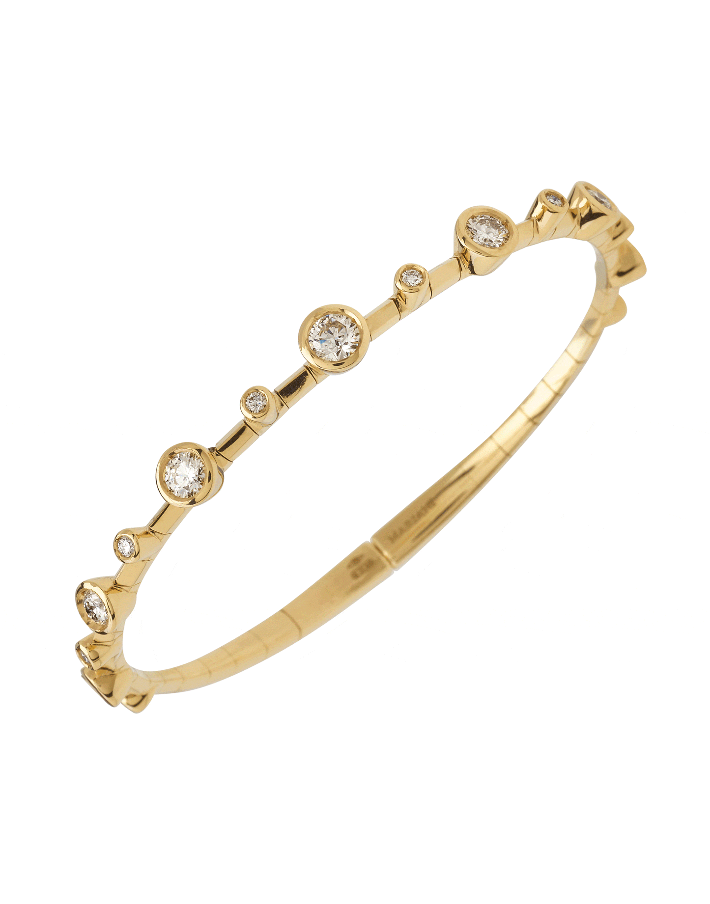 MARIANI-Elettra Satin Bezel Diamond Bracelet - Yellow Gold-YELLOW GOLD