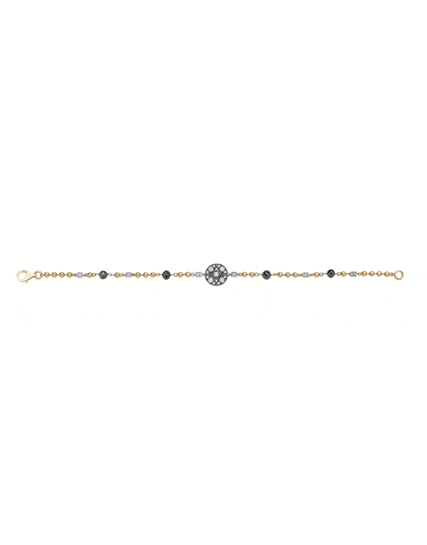 MARIANI-Ova Black Diamond Bracelet-YELLOW GOLD