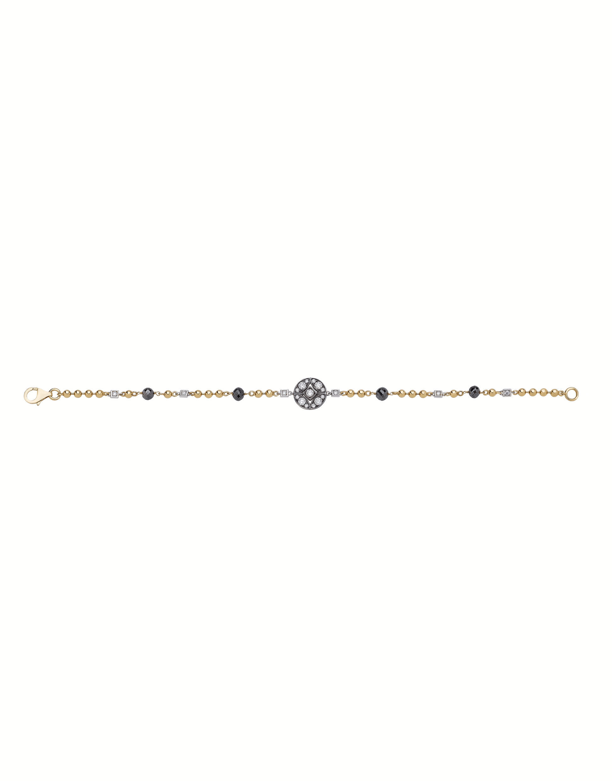 MARIANI-Ova Black Diamond Bracelet-YELLOW GOLD