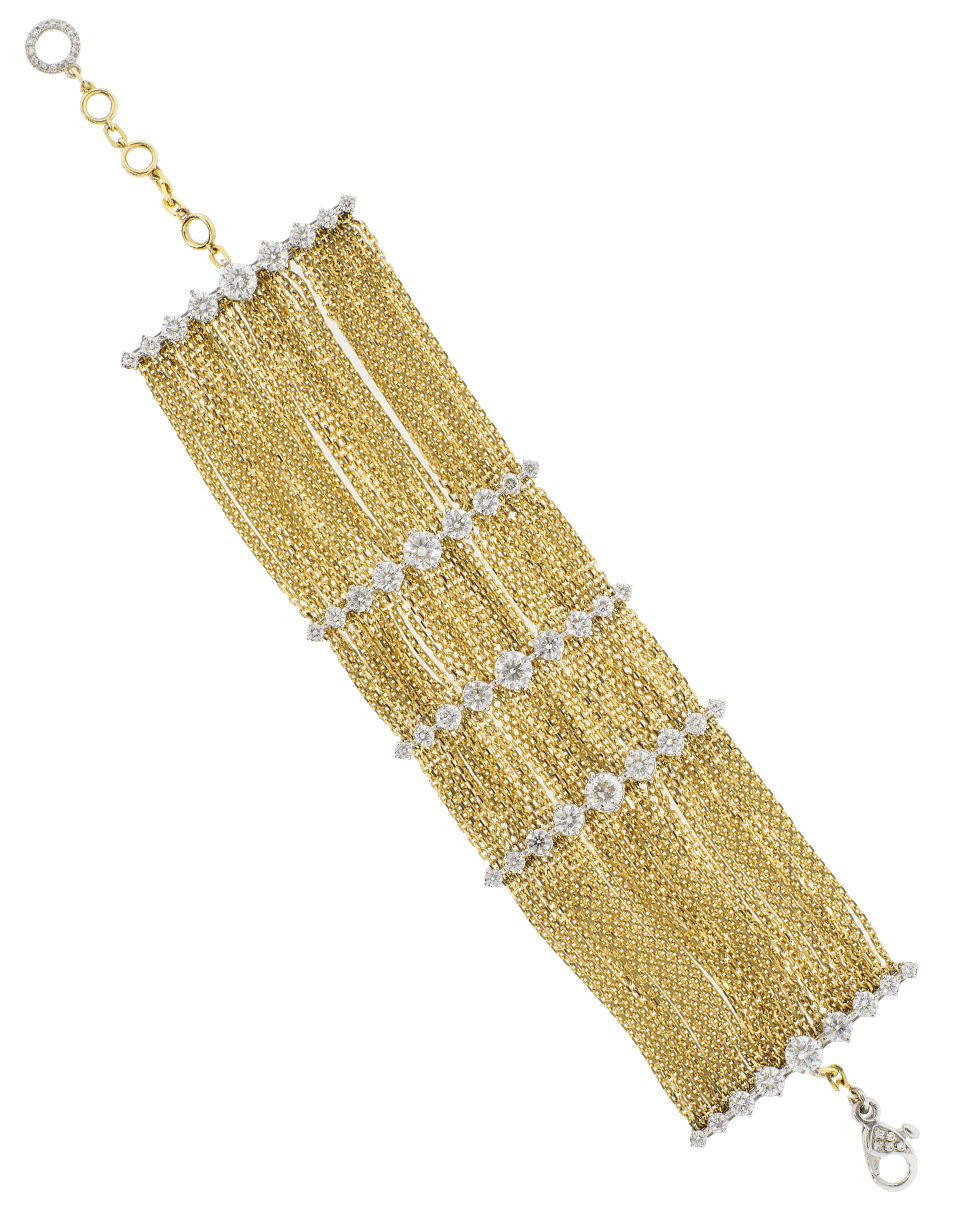 MARIANI-Wide Linked Chain Bracelet-YELLOW GOLD