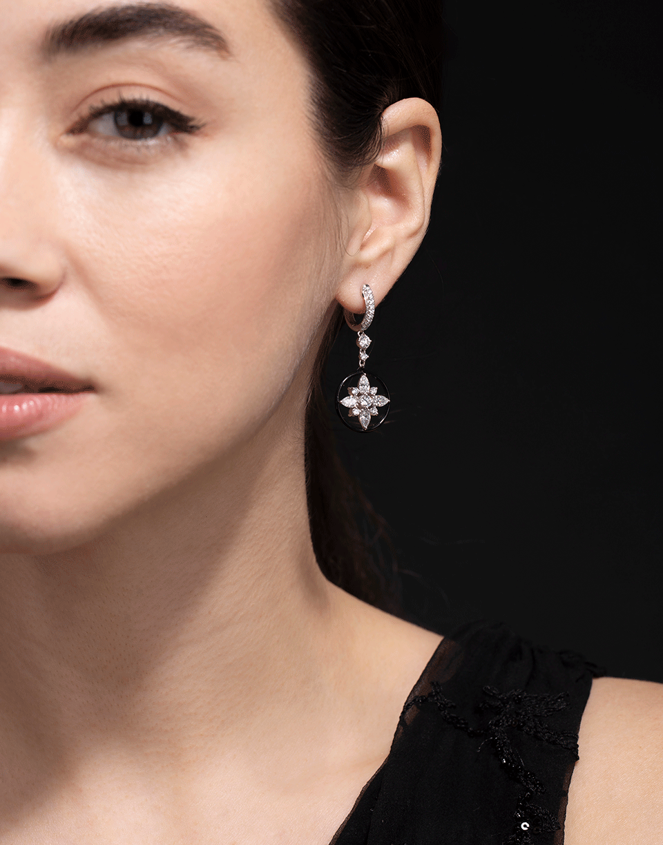 MARIANI-Croce Del Sud Diamond Drop Earrings-WHITE GOLD
