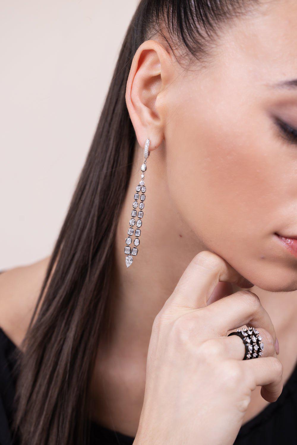 MARIANI-Dard Earrings-WHITE GOLD