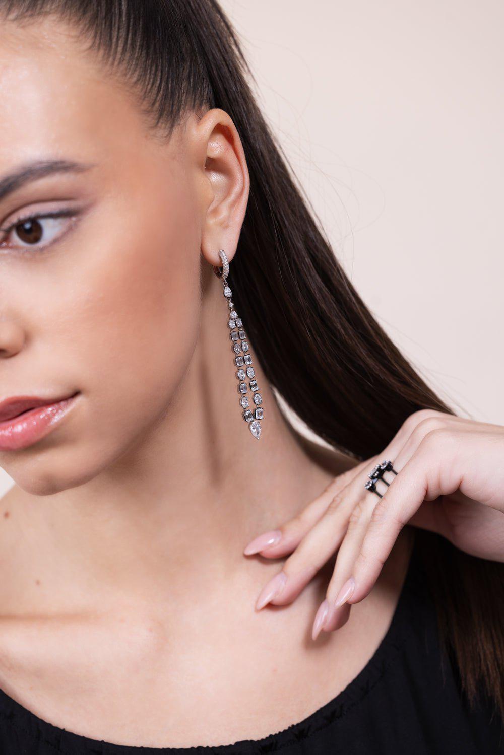 MARIANI-Dard Earrings-WHITE GOLD