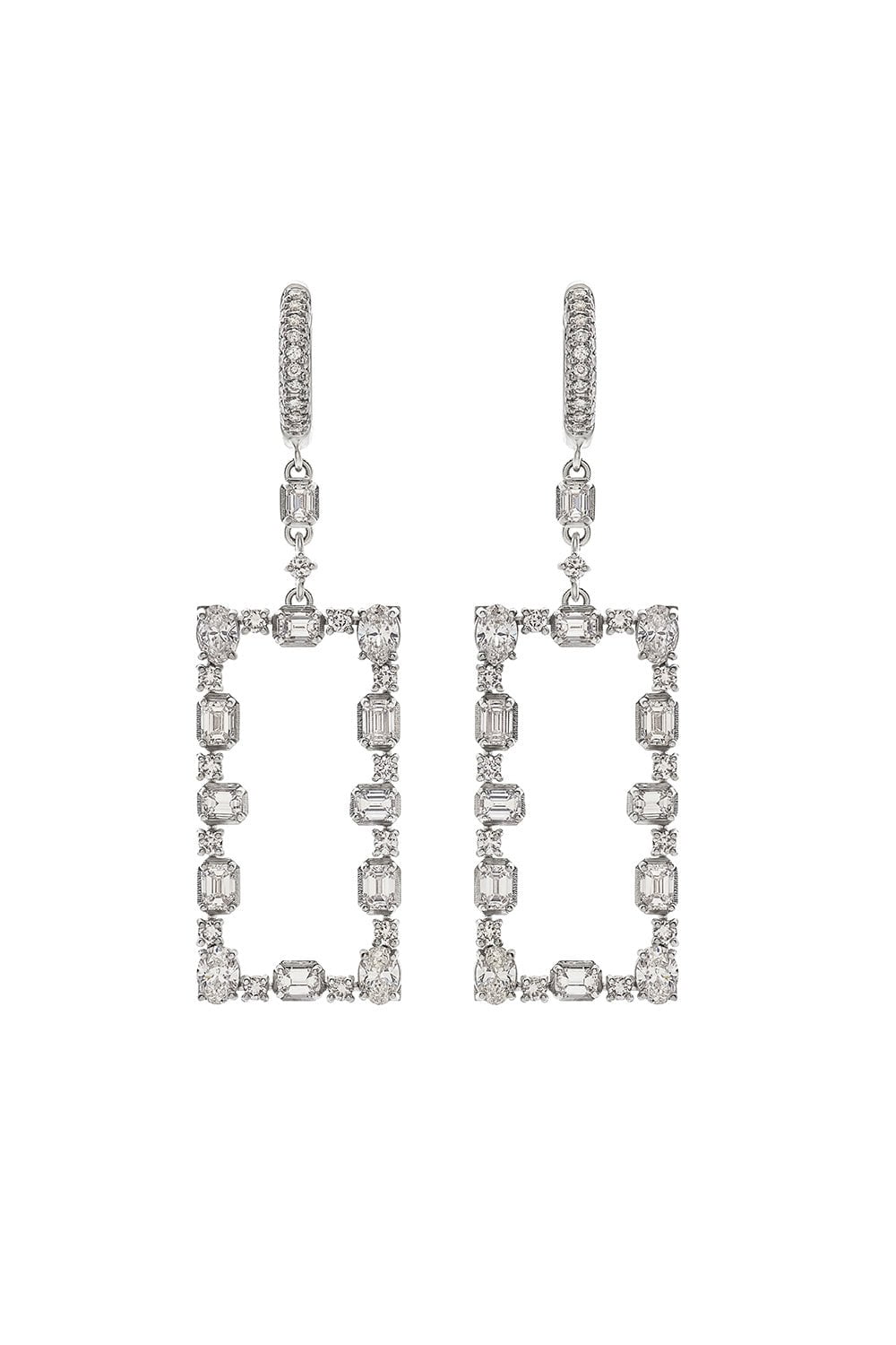 MARIANI-Deco Earrings-WHITE GOLD