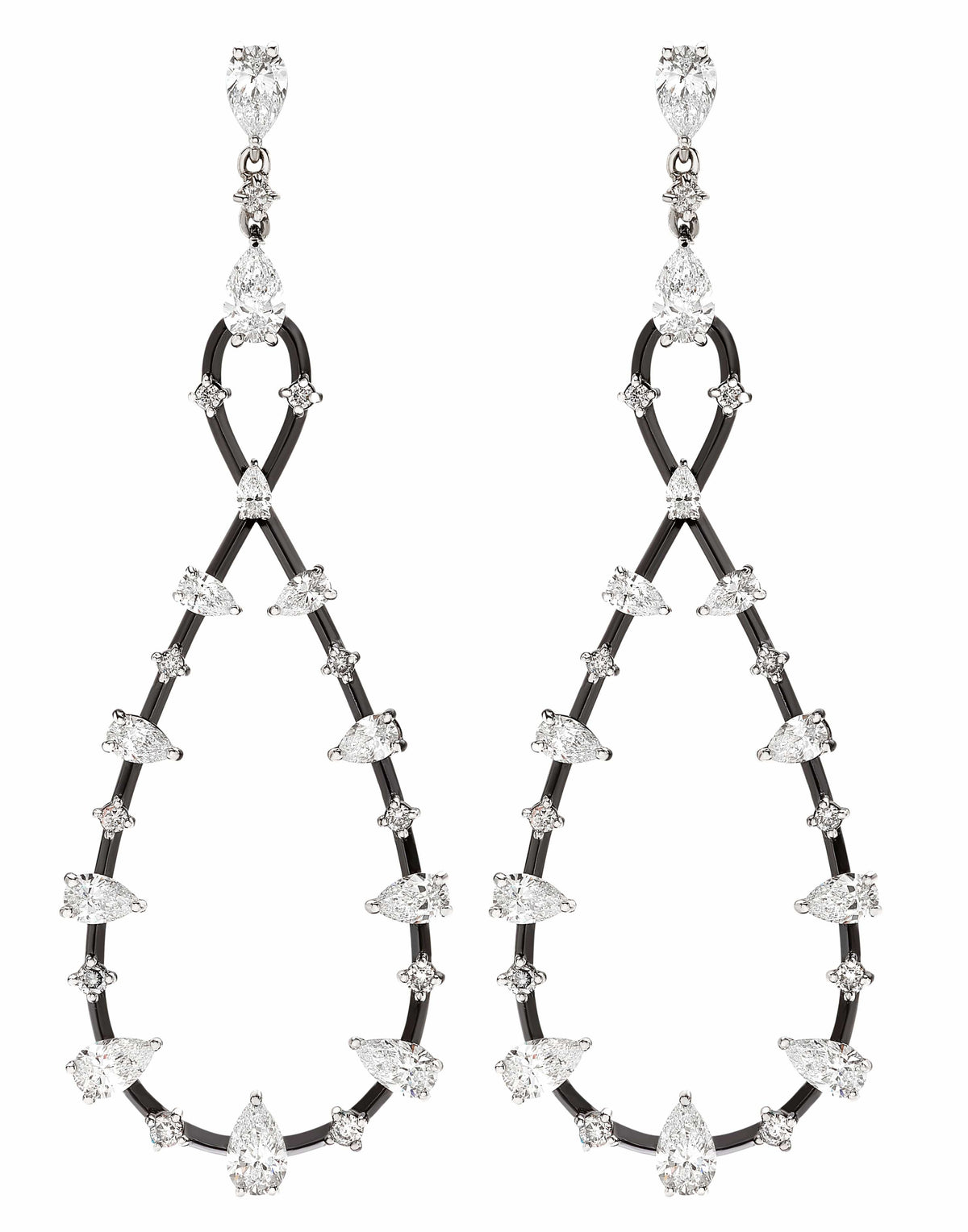 MARIANI-Diamond Infiniti Earrings-WHITE GOLD