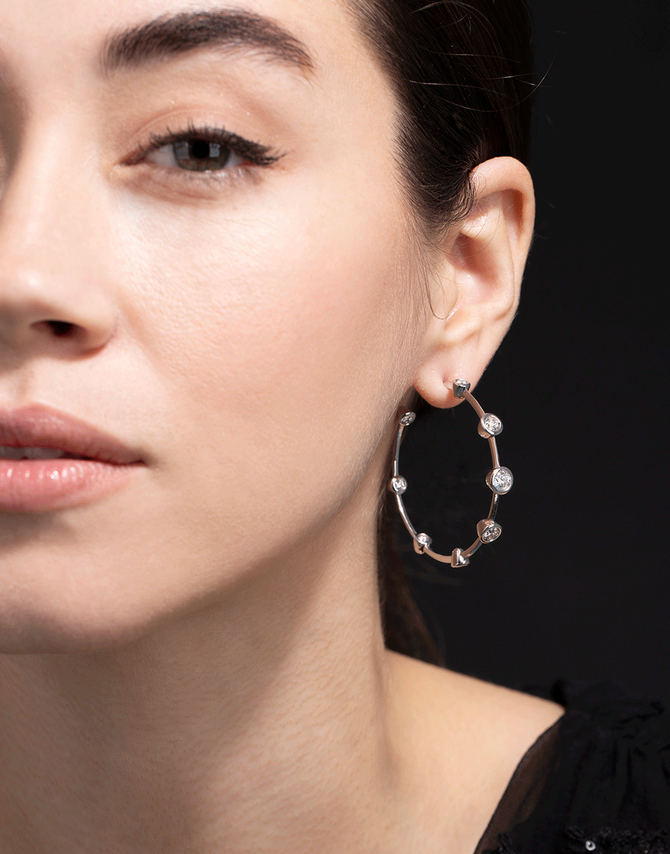 MARIANI-Diamond Station Hoops-WHITE GOLD
