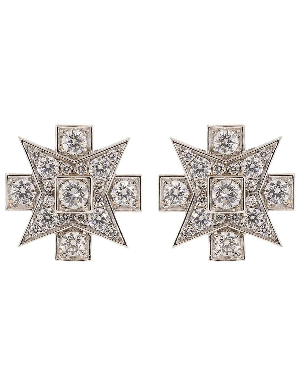 MARIANI-Large Maltese Diamond Earrings-WHITE GOLD
